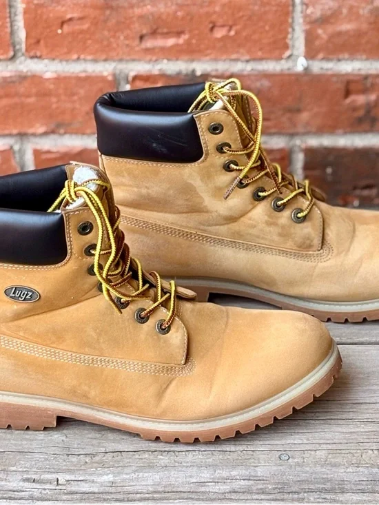 Lugz Wheat Tan Hiking Work Boots Lace Up MCONFWK-7470 Sz 10.5 EXCELLENT - Picture 6 of 7